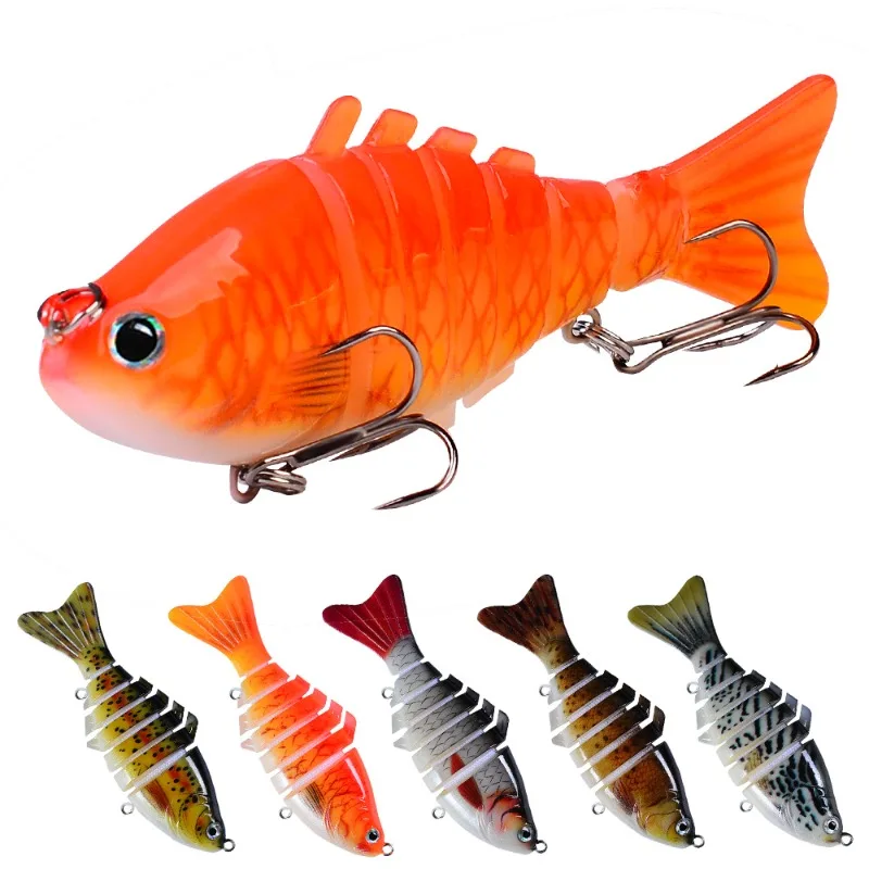 

1pcs Winter Fishing Gear Bionic Multi-section Swim Hard Bait10cm 15.5g Artificial Wobbler Rotating Trolling Pike Carp Crank Lure