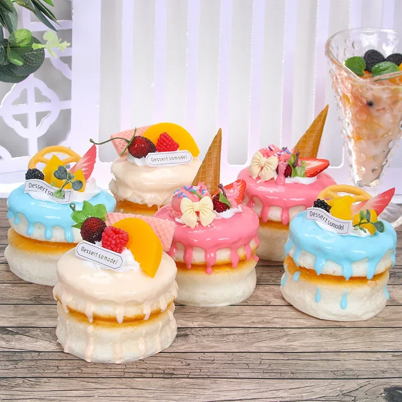 Food Model Food Photography Props Kitchen Food Toys Fake Food Prank Toys 1PC Artificial Cake Dessert Fake Food Decoration Photography Pro Food Simulation Cake Model Tea Table Decoration
