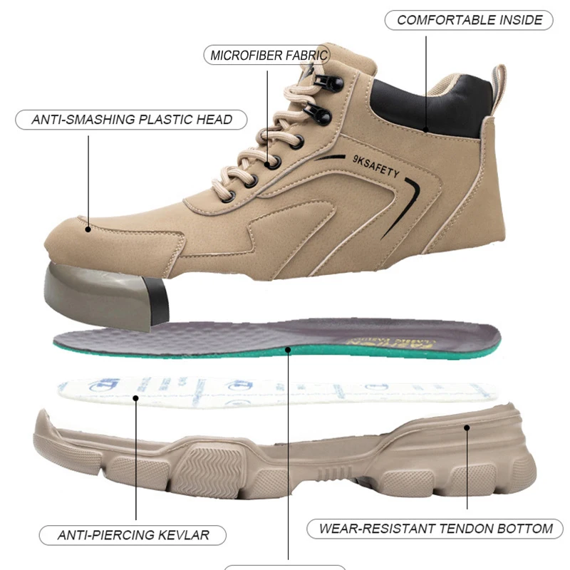 Waterproof Work Boots for Men Women Steel Toe Boots Lightweight Indestructible Slip Resistant Construction Safety Boots - 2