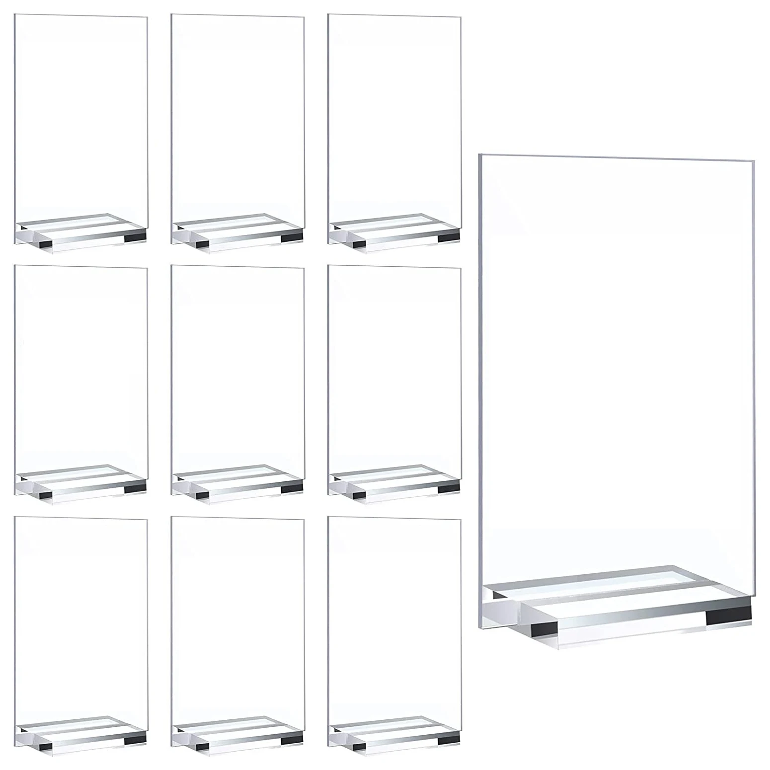 Clear Acrylic Place Card with Holder Wedding Rectangular Arched Table Number​ Card with Stand DIY Name Sign for Party Banquet