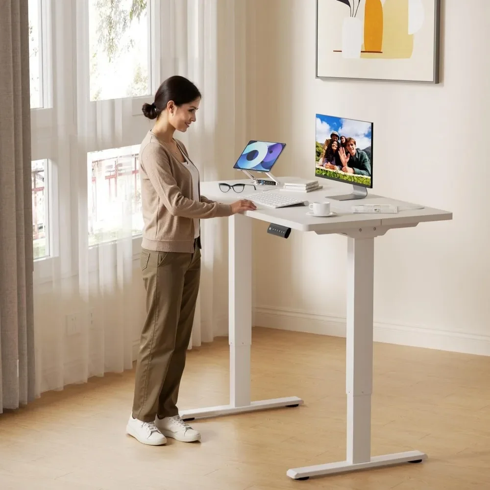 New2025-Dual Motor Electric Adjustable Standing for up to 90″ x 44″Desktop,330 lbs Weight Capacity,Computer Desk for Home and Of