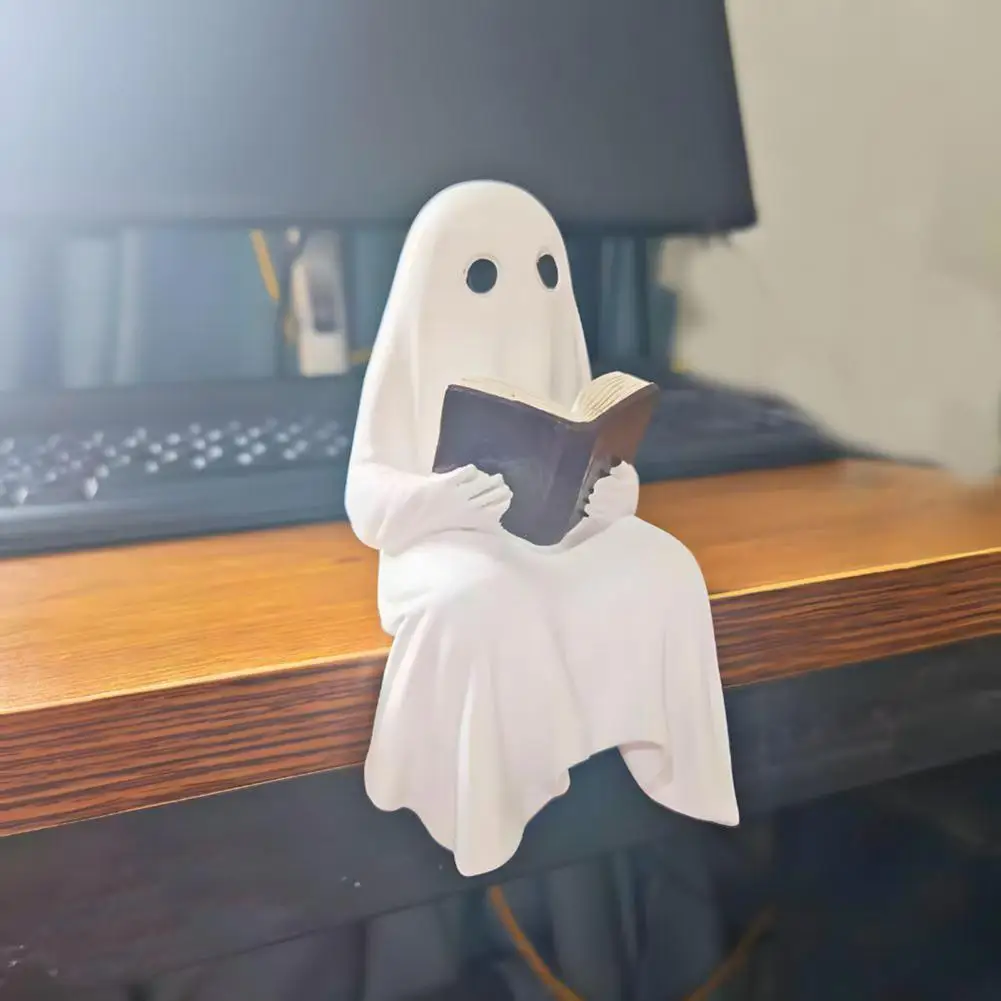 Leseleuchte Als Sitzender Geist | Halloween-Tischlampe Aus Kunstharz | USB-Betrieb | Deko Für Zimmer, Büro & Regal
