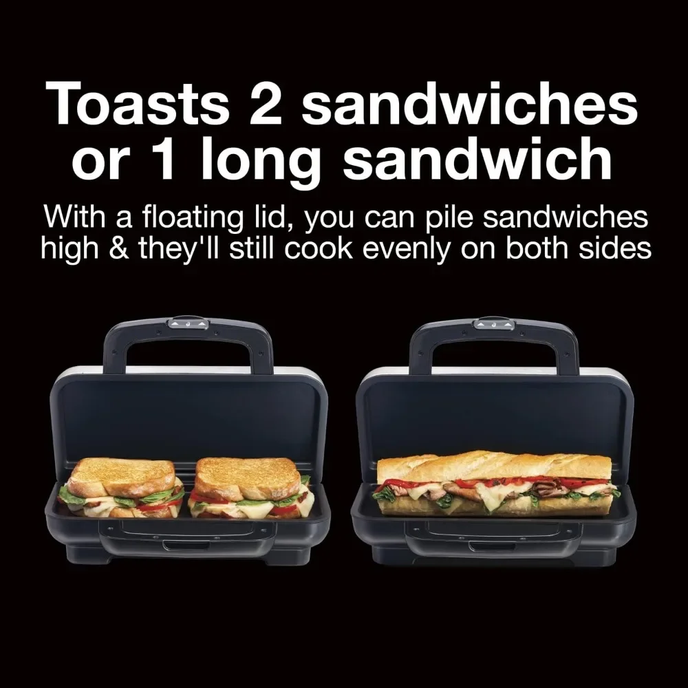 Sandwich Maker with Nonstick Ceramic Plates 4
