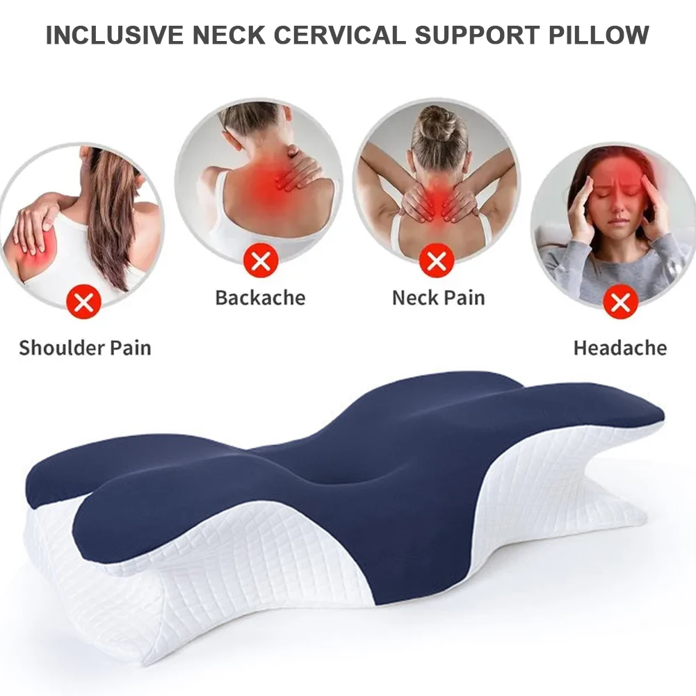 Memory Foam Pillow Ergonomic Sleep Cervical Vertebra Pillow Comfortable Side Sleeping Butterfly Pillow Lumbar Orthopedic Pillow 4