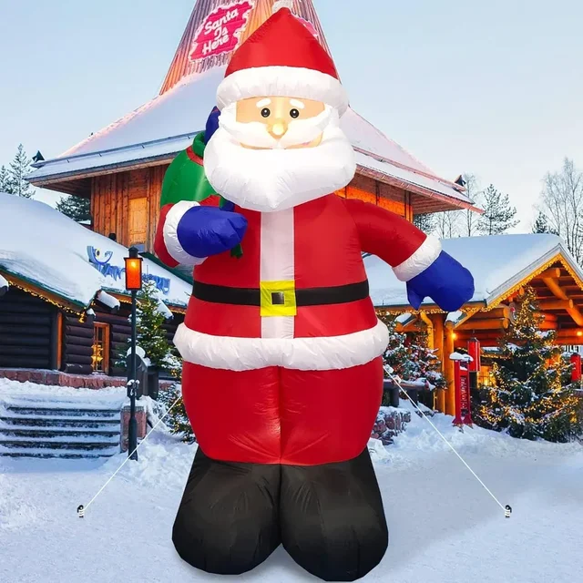 Christmas Inflatables, Santa Outdoor Claus with Gift Bag Built-in LED Lights Blow Up Yard Decoration, Inflatables Christmas 1