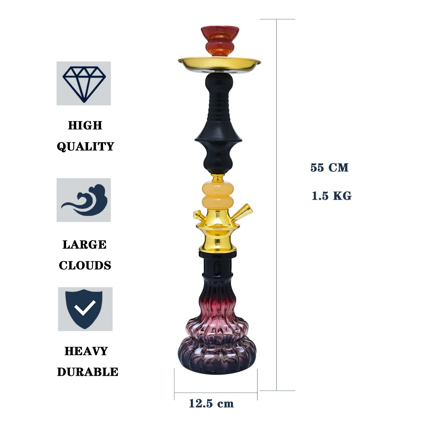 Glass Hookah for Smoking Shisha Pipe Narguile Completo Cachimba Sisha Chicha Pipa Single Hoses Nargile Accessories