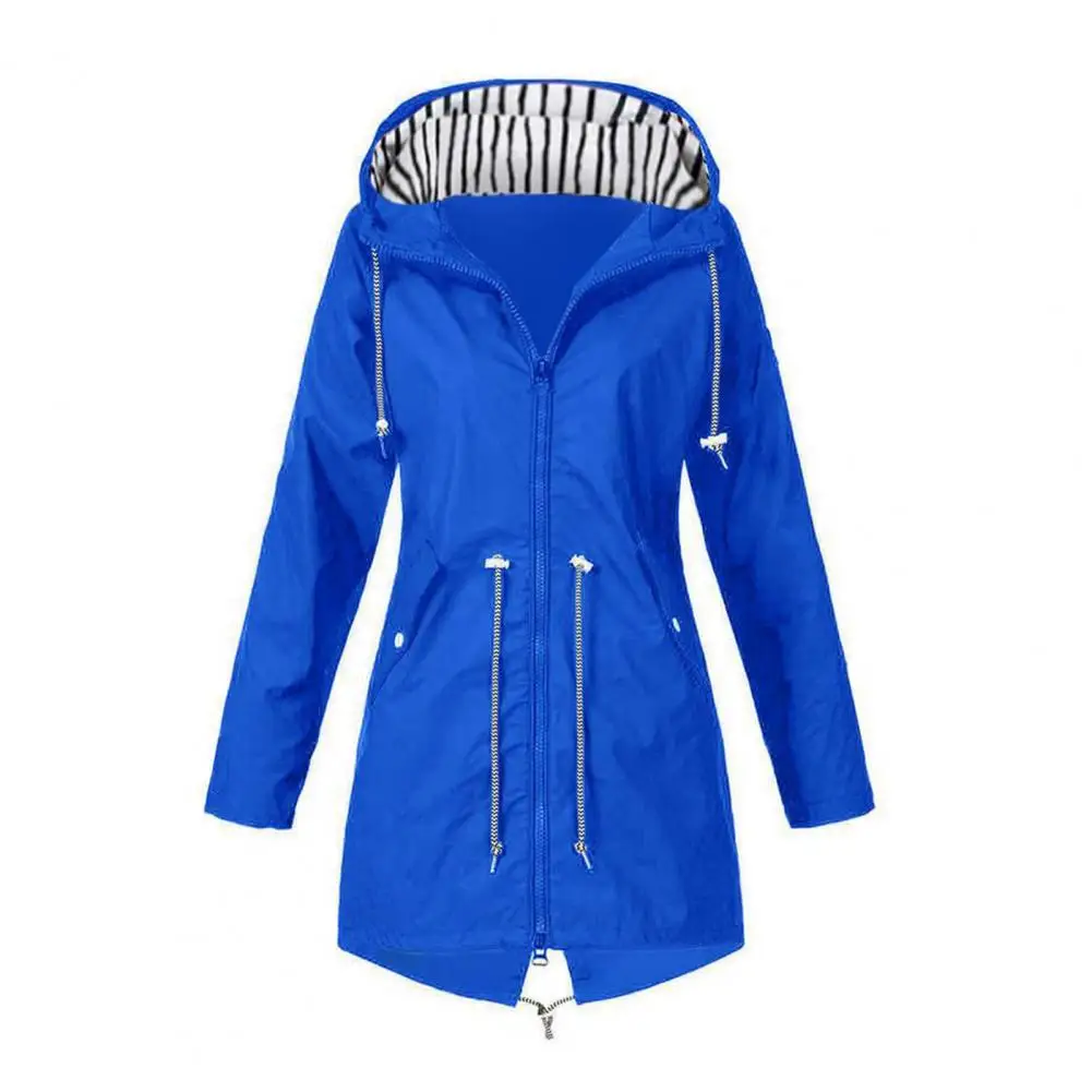 

jackets Windbreaker Stylish Waterproof Hooded jacket with Side Pockets Drawstring Tops Jacket Coat Jackets for Women