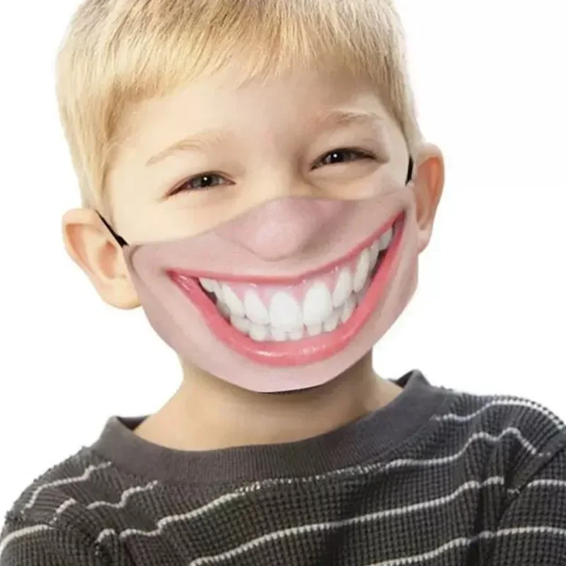 Funny Face Mask Women Men Adults Reusable Breathable Cotton Mask Washable Outdoor Halloween Cosplay Props Fashion Accessory
