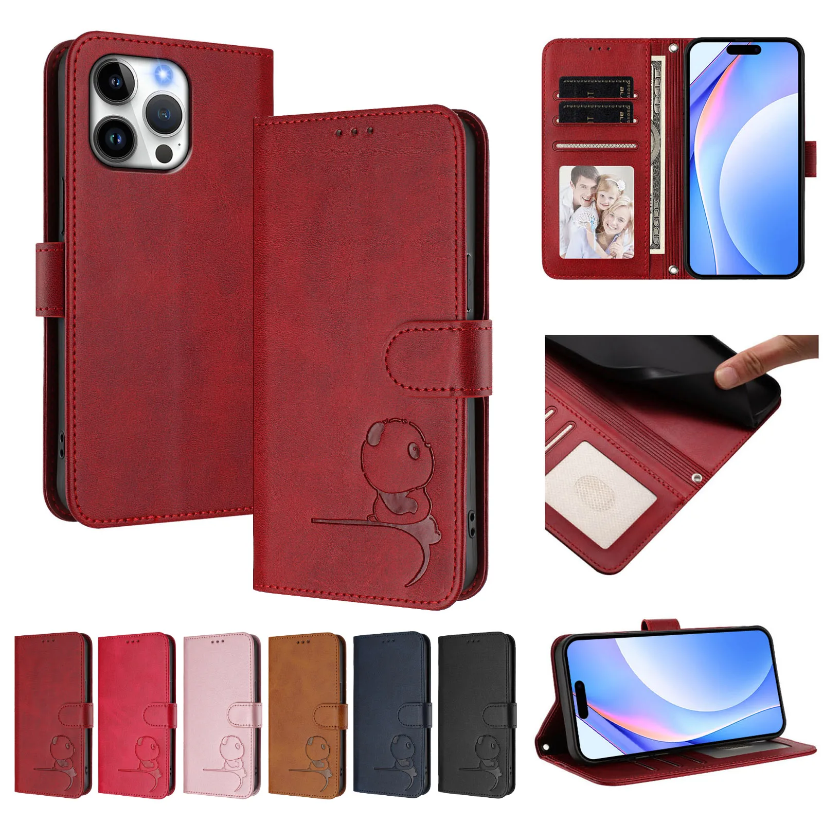 Adorable Panda Flip Case with RFID Leather Wallet and Card Slots