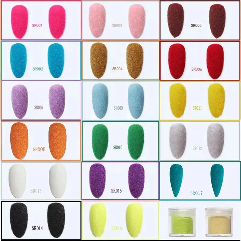 Nail Powder Nail Pigment Nail Glitter Nail Decoration Nail Decorations 22 Colors Winter Nail Velvet Powder DIY Nail Art Decorations Fluffy Glitter Dust DIY Design Christmas Pigment 10g/box