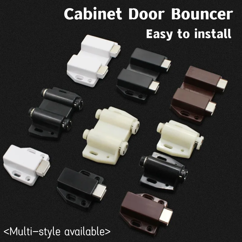 Invisible Cabinet Catches Hidden Magnetic Bouncer Door Catches Handle Free Plastic Adjustable Drawer Bouncer Hardware Accessory
