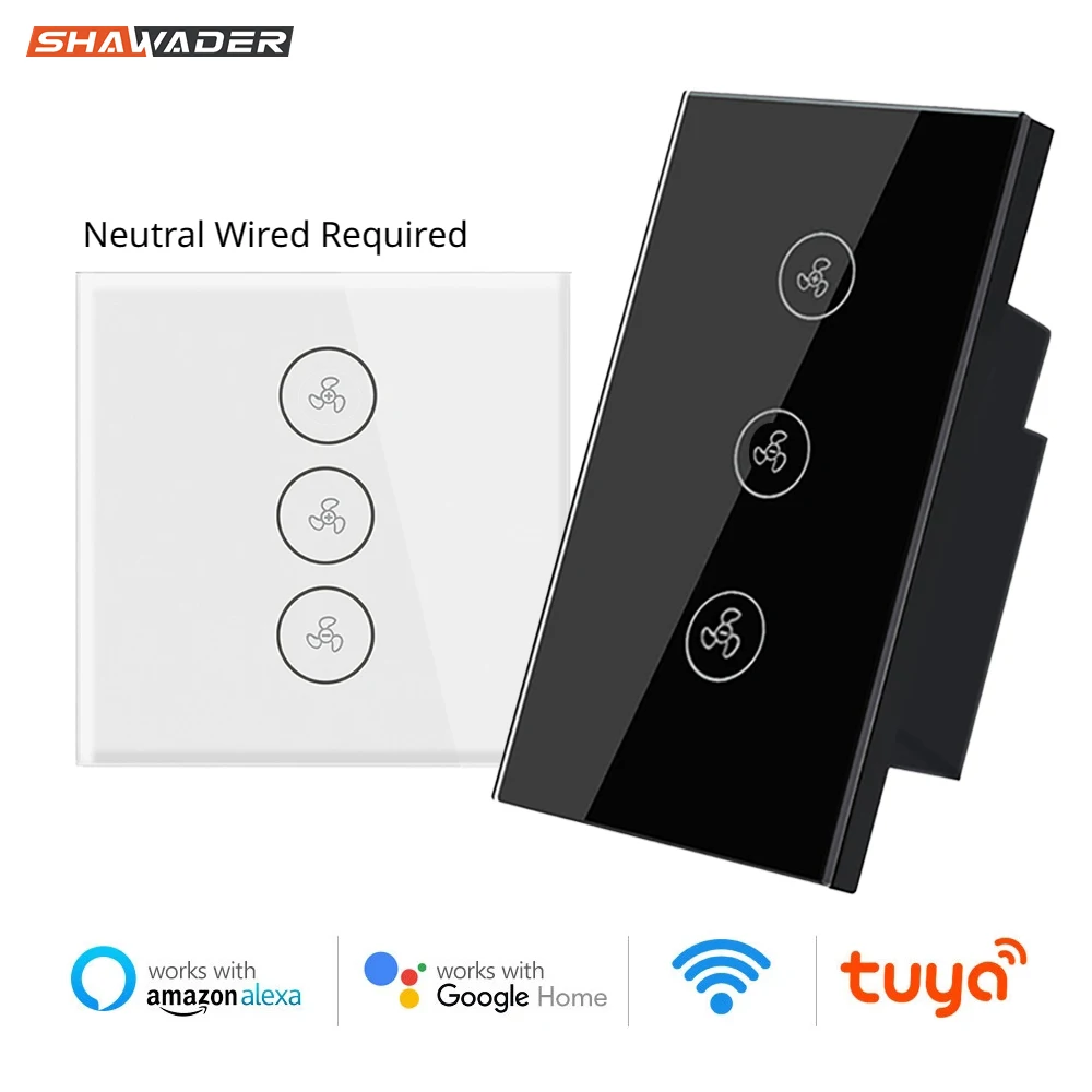 Smart Wifi Celling Fan Light Switch Wall Glass Panel Touch Sensor Wlan Wireless Remote Timer