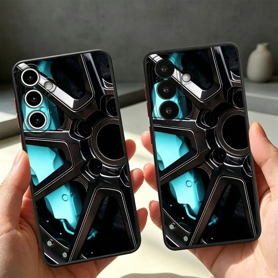Turquoise Car Wheel Design Phone Case Cover