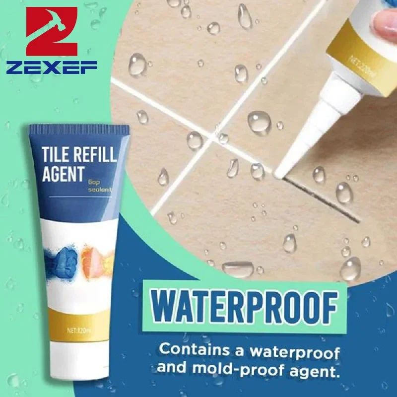 Waterproof Mildew-proof Adhesive Tile Sealer 20/120ml Cracks Floor Grout Silicone Pen Repair Bathroom Pool Ceramic