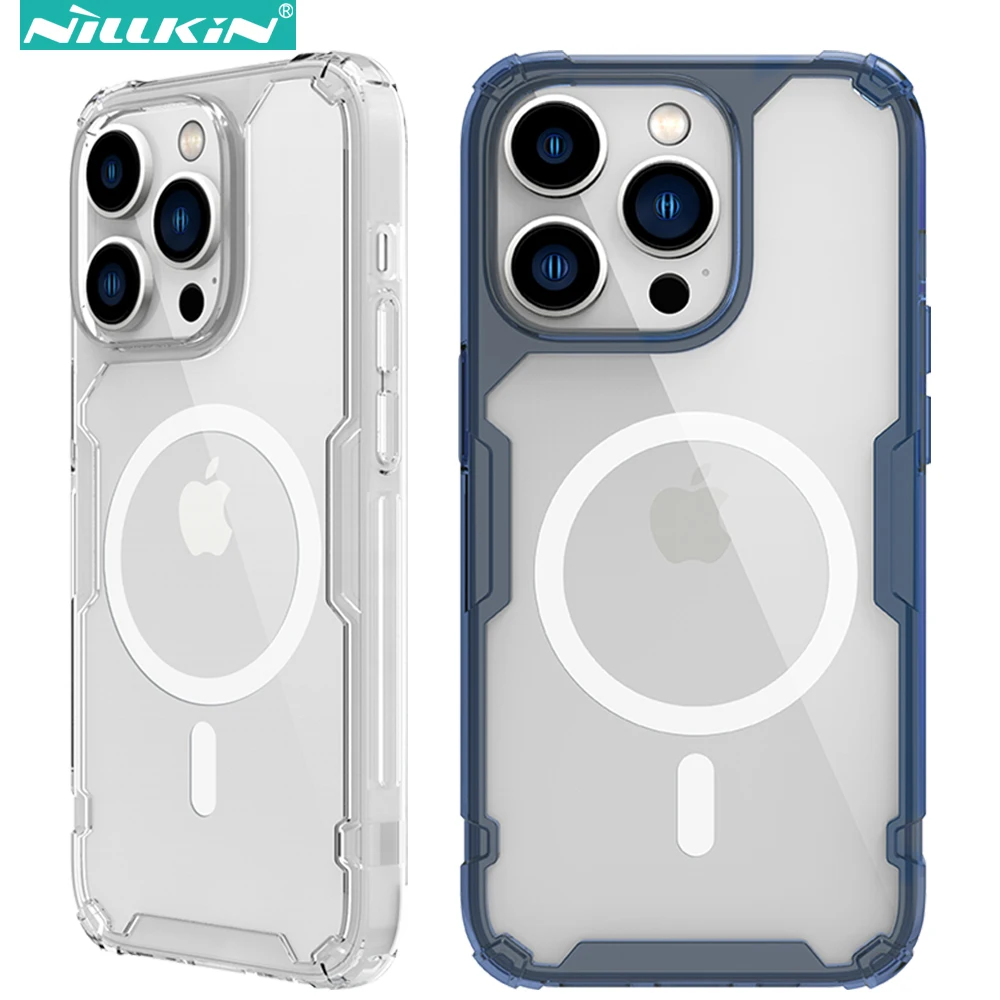 

Магнитный чехол Nillkin Nature Pro из ТПУ для iPhone 14 Pro Max, тонкий прозрачный противоударный мягкий чехол-накладка для iPhone 13 14 Plus
