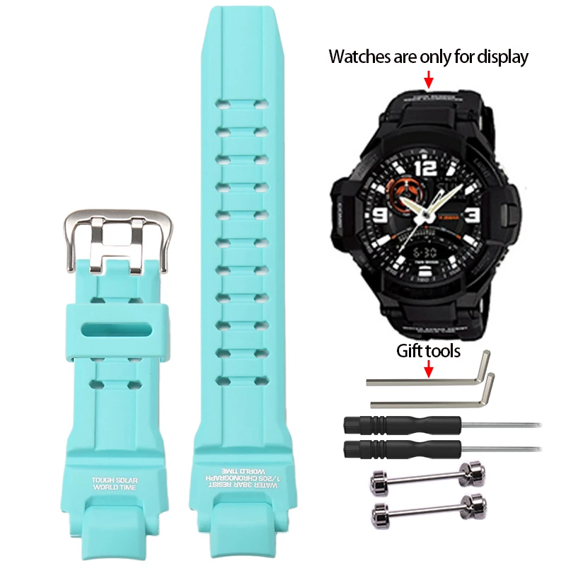 Waterproof Resin Strap with Metal Loop for Men's Sports Watch - Includes Installation Tools