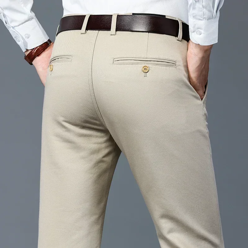 2023 autunno inverno maschio chic pantaloni formali dritti casual ufficio moda di lusso uomo business pantaloni da abito vestibilità regolare 6 colori 4