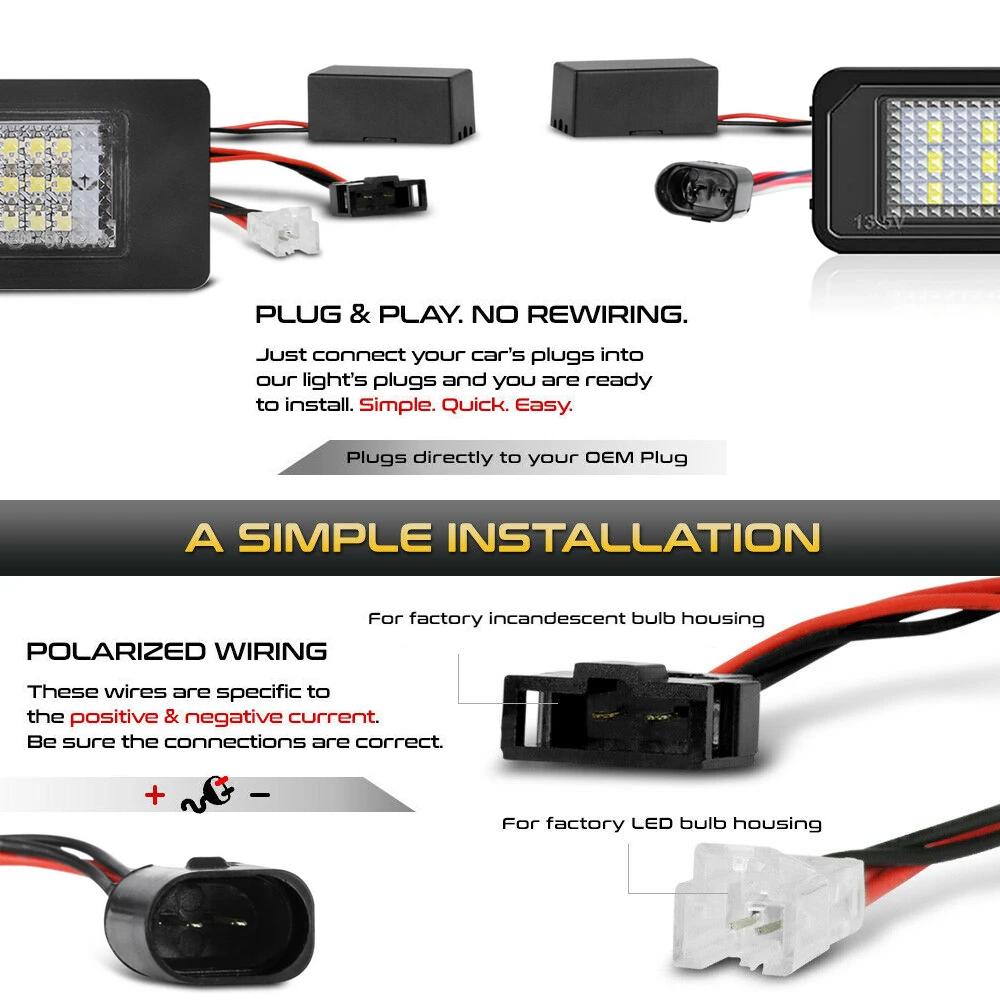 LFDTO Canbus LED Kennzeichenbeleuchtung Für Porsche - Weiß 6000K IP65
