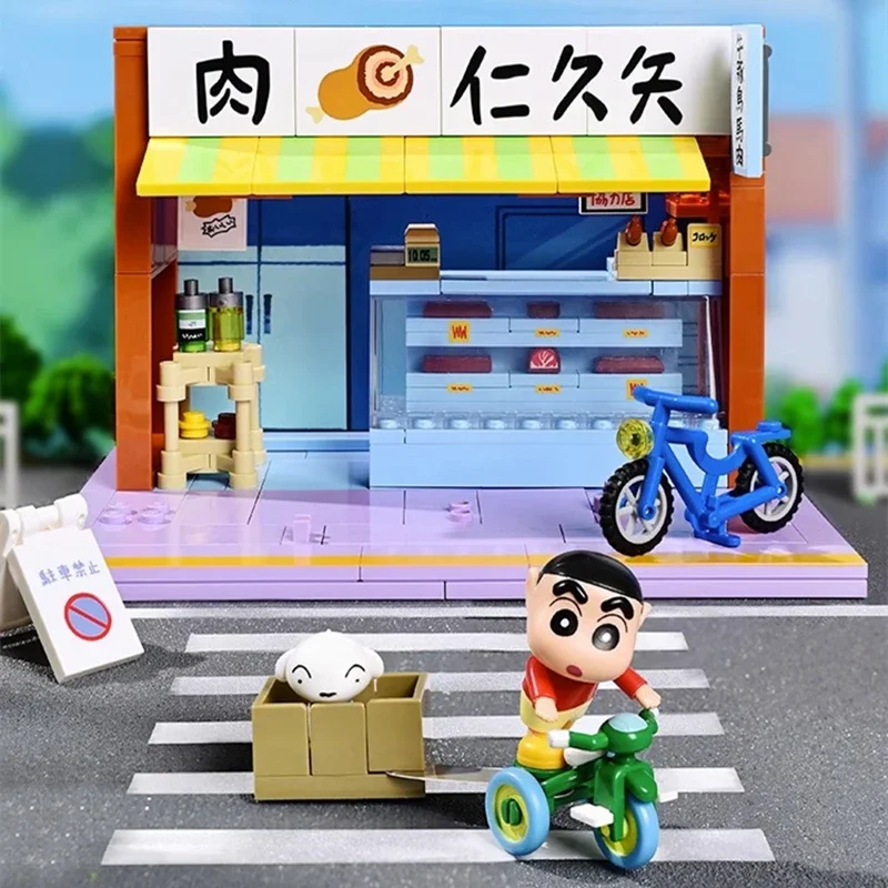 keeppley Crayon Shin-chan building block puzzle toy Kawaii model