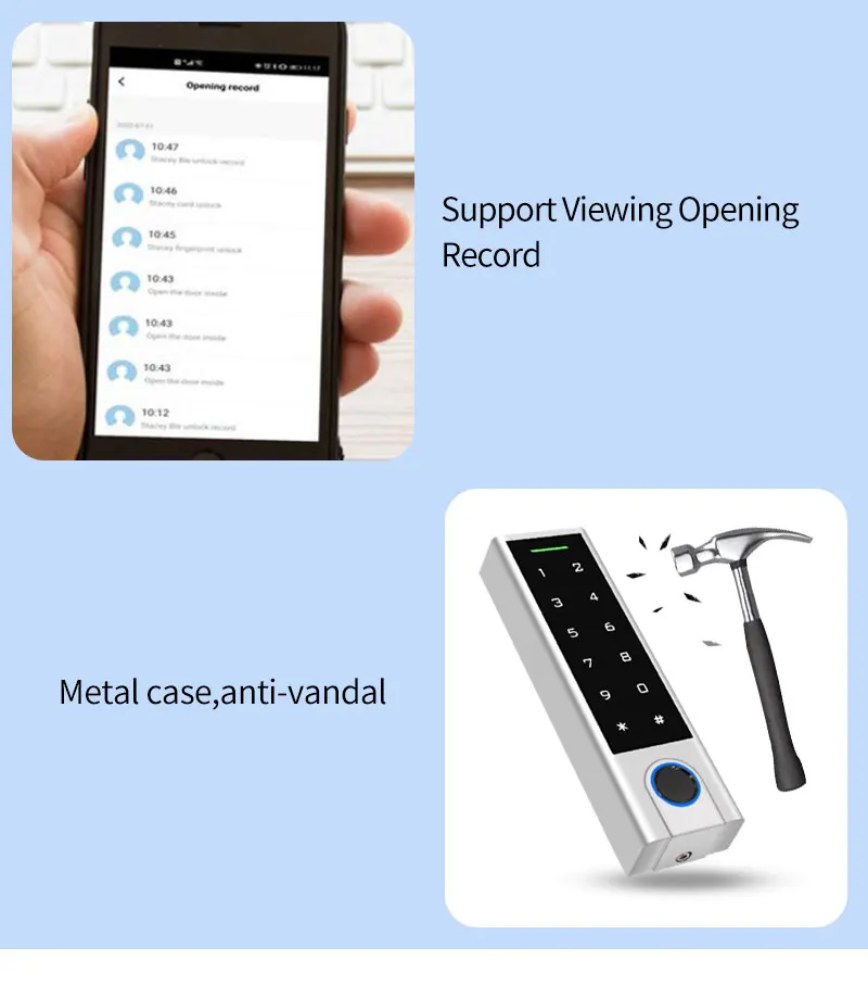 Zine-Alloy Smart Phone TTLOCK APP Bluetooth Door Access Control Keypad Waterproo