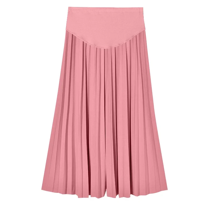 Summer Fashion Pleated Maternity Skirts Elastic Waist Belly Bottoms Clothes for Pregnant Women For Pregnant Women Skirt