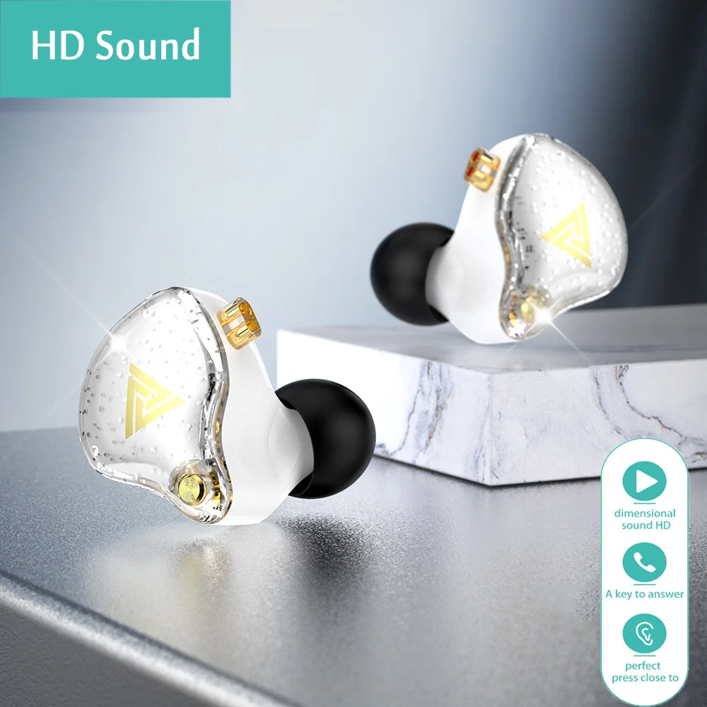 

Fashion QKZ AK6 PRO Detachable Wired Earphones With Microphone Noise Cancelling HiFi Stereo Headphones In-Ear Sports Headset