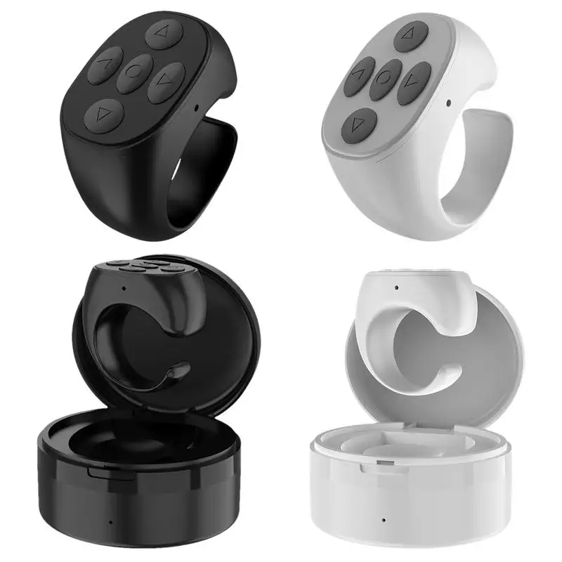

Remote Control Ring Phone Page Turner Wireless Remote Control With 5 Buttons Selfie Supplies Phone Accessories Easy Connect