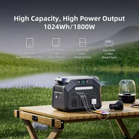 Station d'alimentation portable IEE P1800, générateur solaire 1800W, batterie LiFePO4 de qualité EV 1024Wh, 11 ports de sortie, 220V, 3600W de puissance de pointe 4