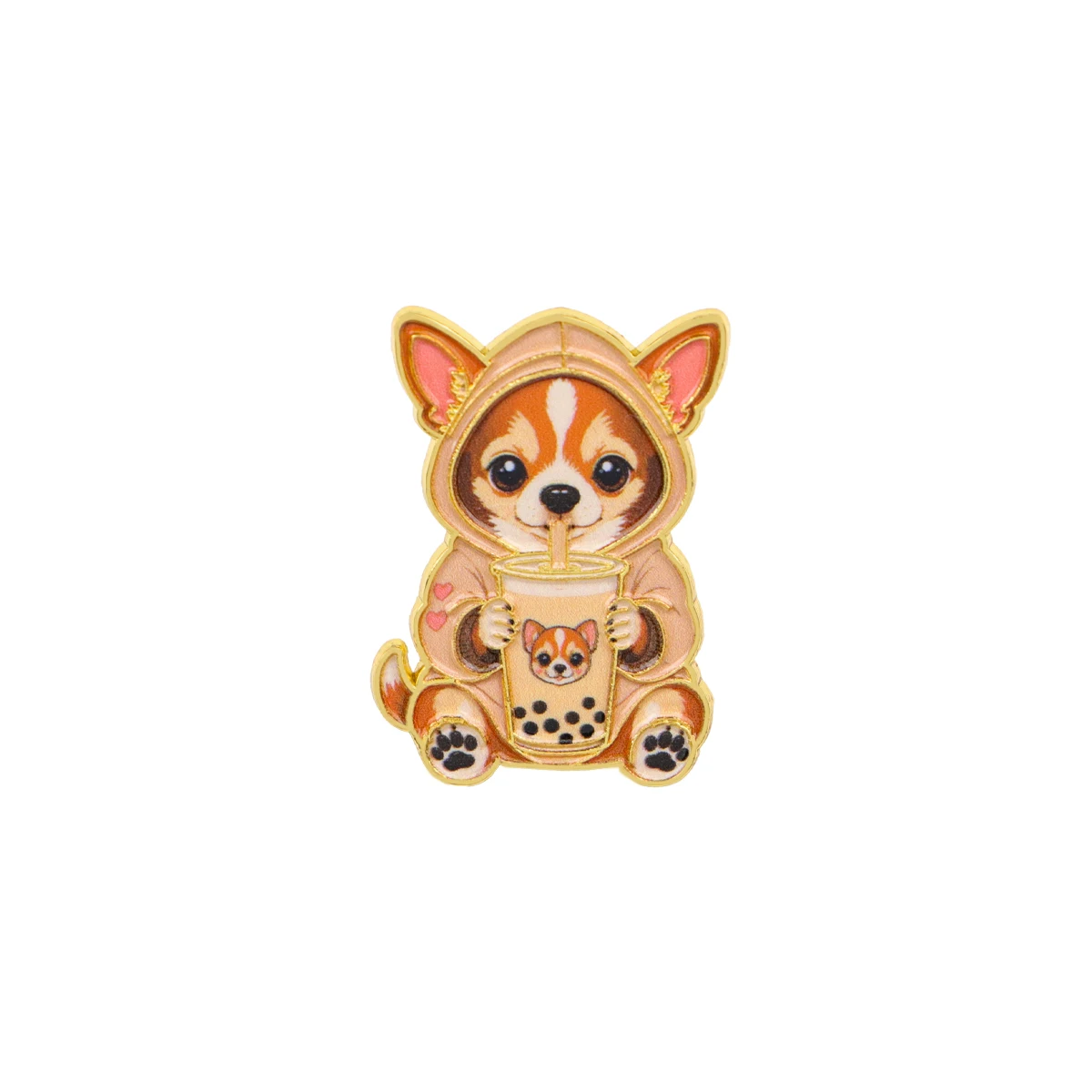Charming Cartoon Animal Enamel Pin Brooch - Adorable Puppy Otter Design for Backpacks and Clothing Accessories