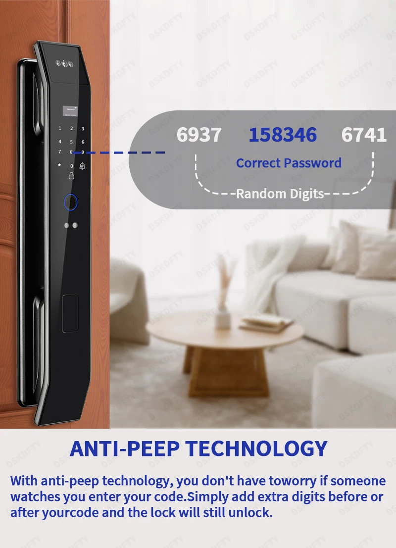 Tuya 3D Face Real-time Intercom Digital Electronic Door Lock Security Camera Intelligent Fingerprint smart lock for home