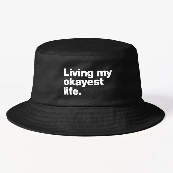 

Панама Living My Okayest Life f2men для мужчин и женщин, повседневная шапка для улицы, для спорта, рыбы, рыбаков, весенняя, солнцезащитная, в стиле хип-хоп