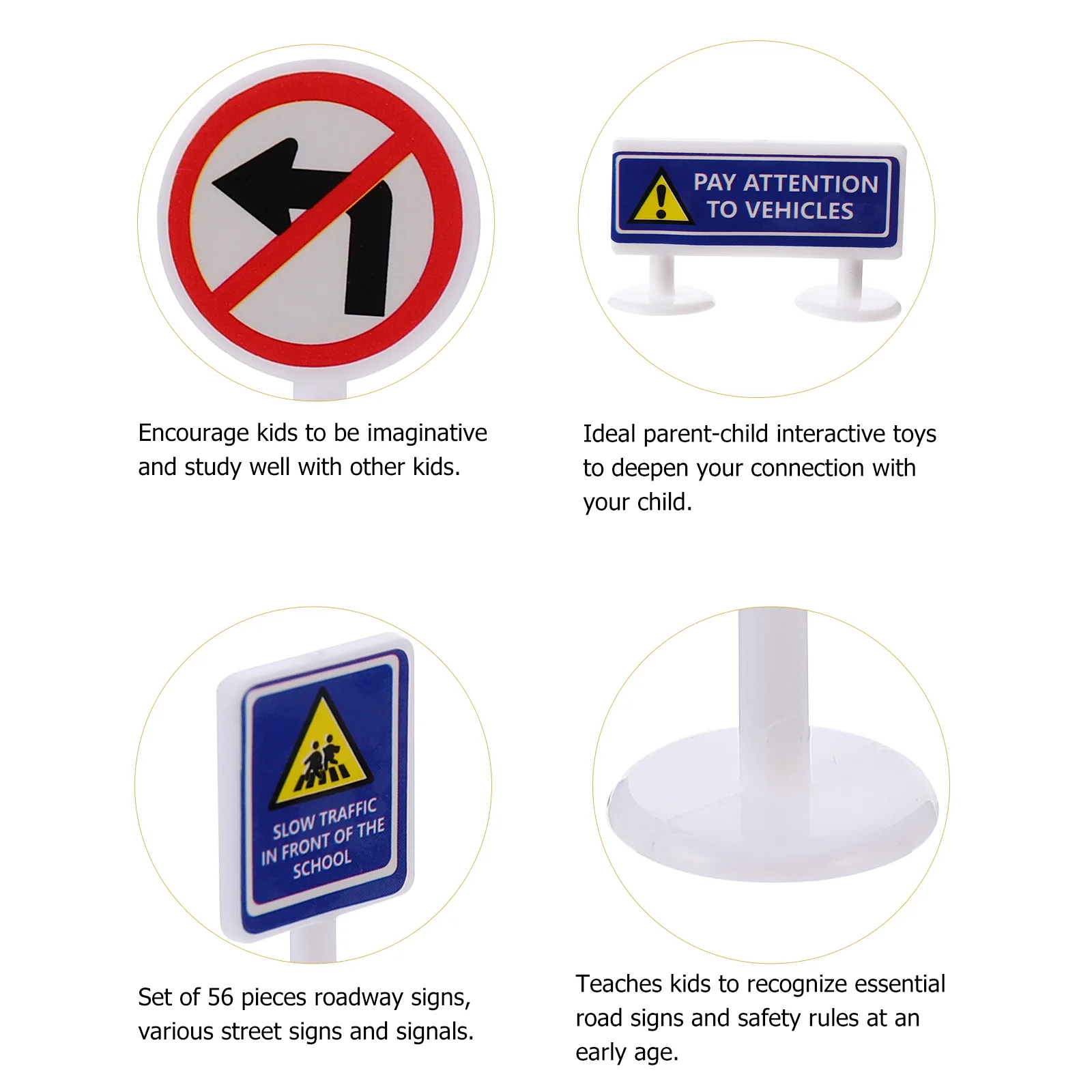 Plan Toys Traffic Signs Set 56Pcs for Children Educational
