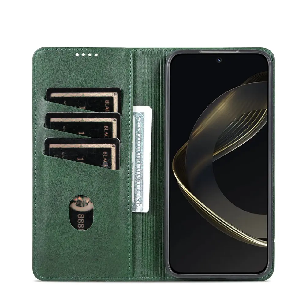 Elegant Magnetic Leather Flip Case - Shockproof Wallet Cover