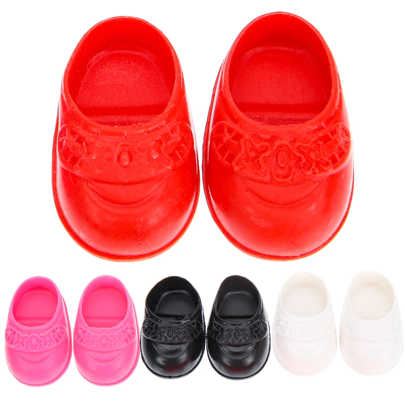 

4 Pairs Flat Shoes Toys Decorative Mini Decorations Tiny Adornment Plastic Cute Baby Playset Accessories Exquisite