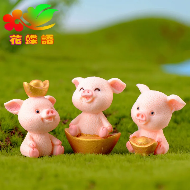 

ZOCDOU 1 Piece Pig Cartoon Wealth Pigling Money Piglet China HongKong USA Statue Figurine Crafts Ornament Miniatures Decoration