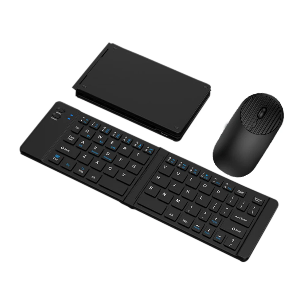 Foldable Wireless Bluetooth Keyboard and Mouse Set with Rechargeable Travel-Friendly Design