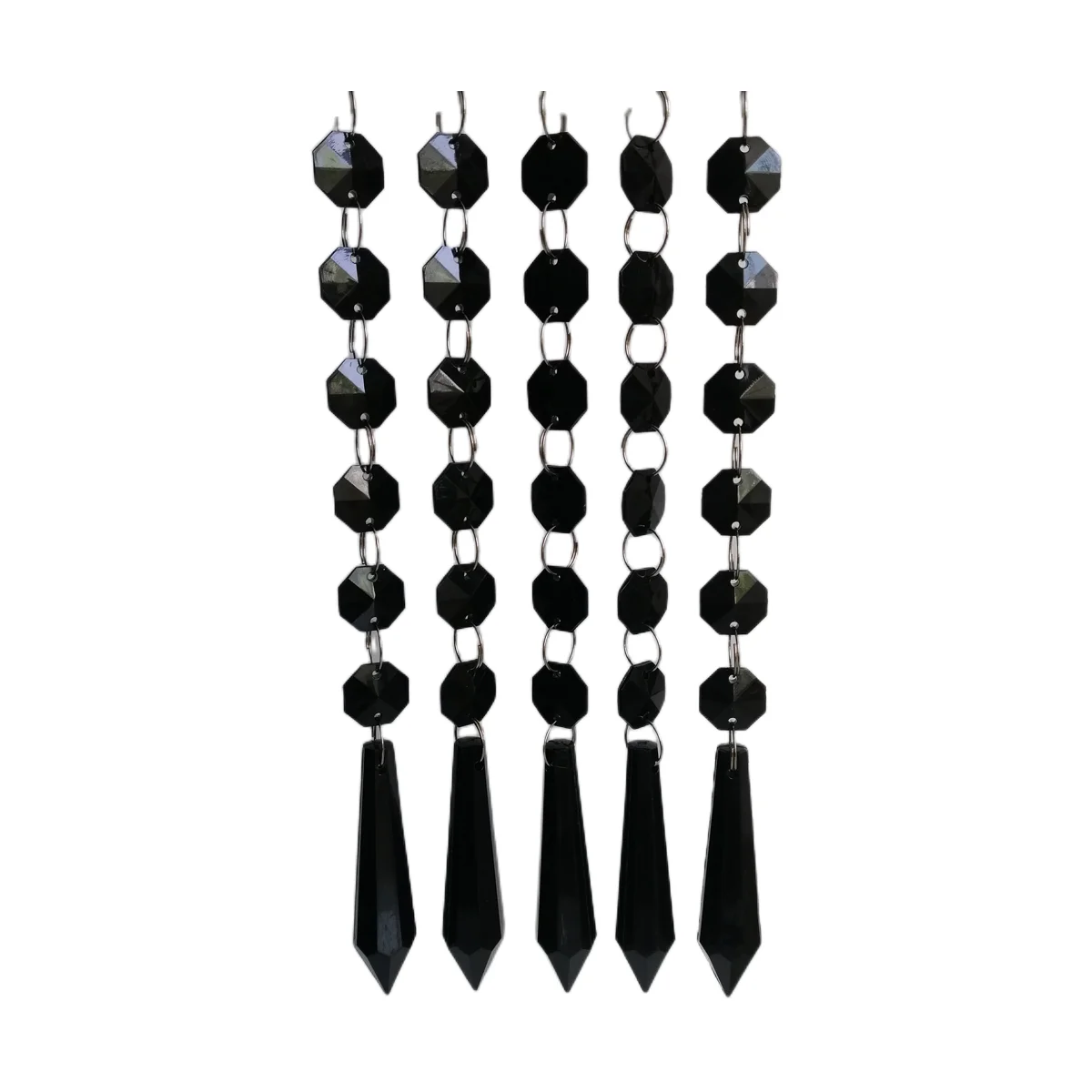 Camal 10 stücke Acryl Kristall Perlen Schwarz Drop Anhänger Girlande Kronleuchter Hängen Weihnachten Party Dekoration Mittelstücke Vorhang – Detail 7