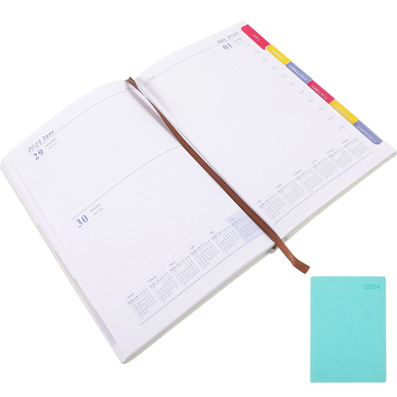 2024 Agenda Book Calendar Office Accessory Daily Use Delicate Planner Notebook Paper Student Portable Notepad for 2024 desk calendar students month table decor portable delicate mini office daily