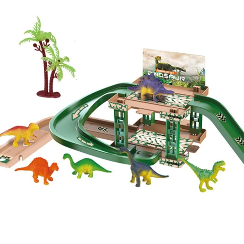 

N80C Rail Car Multi Theme Building Parking Lot Adventure Racing Rail Car Toy Children Brain Mechanical Interactive Rail Car