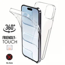 360° Full - Cover Crystal Clear Case with Built - in Screen Protector - iPhone 17 Pro (Transparent)