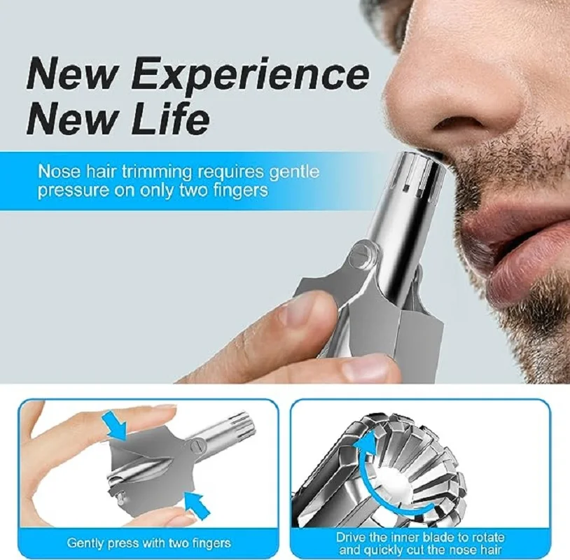 Description Picture 3 of itemNose Hair Trimmer for Men Stainless Steel Manual Shaver Suitable For Nose Hair Razor Washable Portable Nose Hair Trimmer