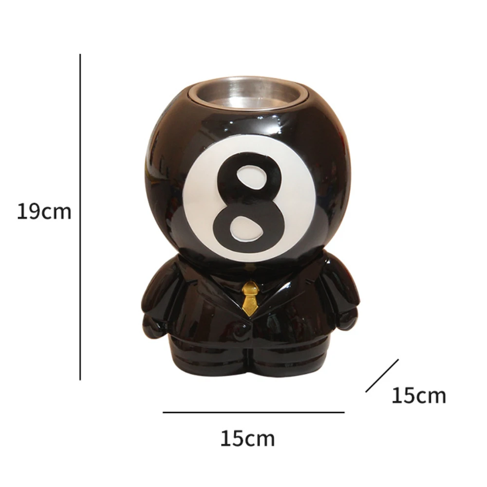 Billiard Hall Ashtray Personalized Pool Club Multi-function with Cover Billiard Hall Room Black Eight Anti-flying Ash Ashtray