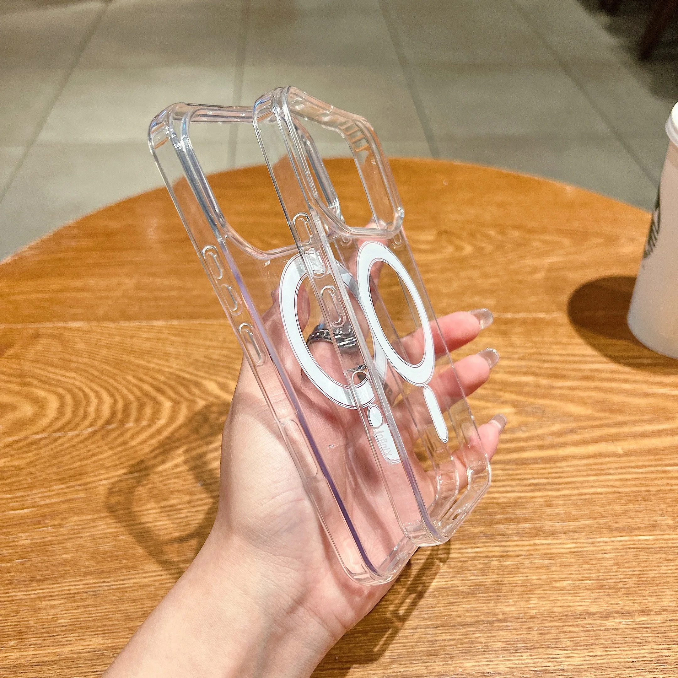 Magnetic Crystal Clear Shockproof Case with Acrylic Back