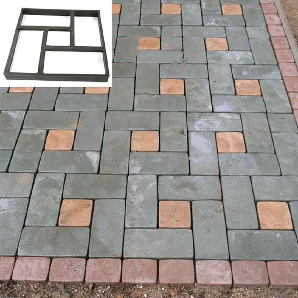 Reusable Plastic Path Maker Paver Molds Diy Garden Stone Brick Concrete Mold Irregular Brick Path Paving Paver Cement concrete molds garden path molds