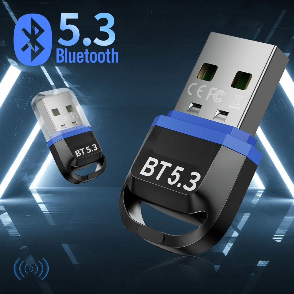 Adaptador Dongle USB Bluetooth 5,3 5,0 para PC, altavoz, ratón inalámbrico,  teclado, música, receptor de Audio, transmisor Bluetooth