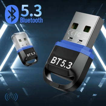 PC 스피커용 USB 블루투스 5.3 동글 어댑터, 무선 마우스 키보드 음악 오디오 리시버 송신기