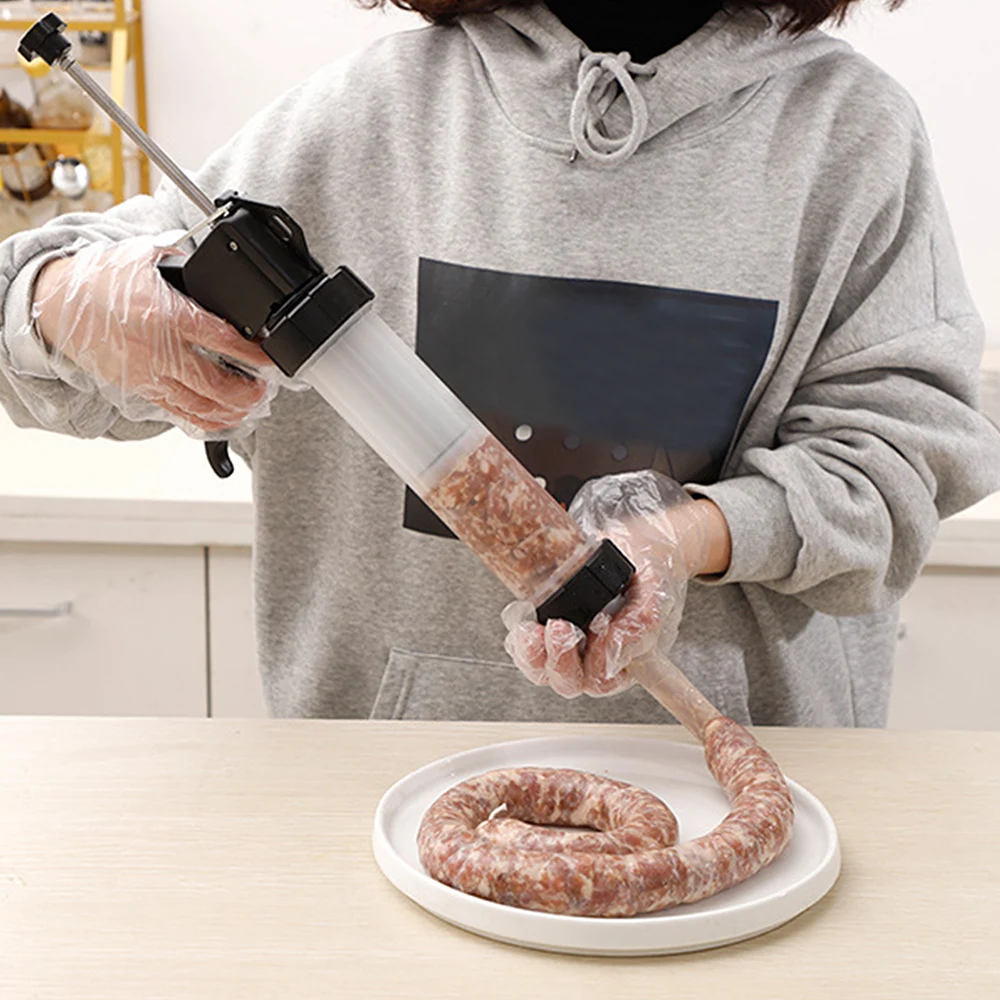 Sausage stuffer 1set Homemade Sausage Meat Fillers Machine Gadgets Kitchen Tools Syringe Manual Maker