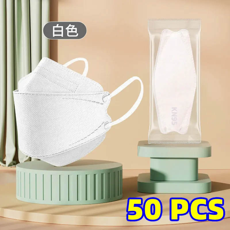 Independently Packaged Face Mask Morandi Color Four Layer High Aesthetic Korean Version Fish Mouth Type kn95 face mask