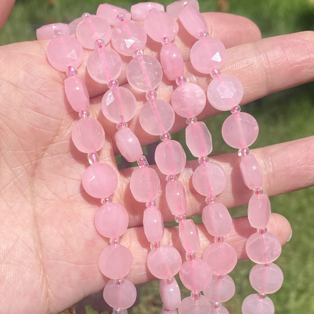 10x5mm flache facettierte natürliche Aventurin Quarz Amazonit Achat Perlen runde lose Stein perlen für Schmuck herstellung DIY Armband 15" – Detail 9