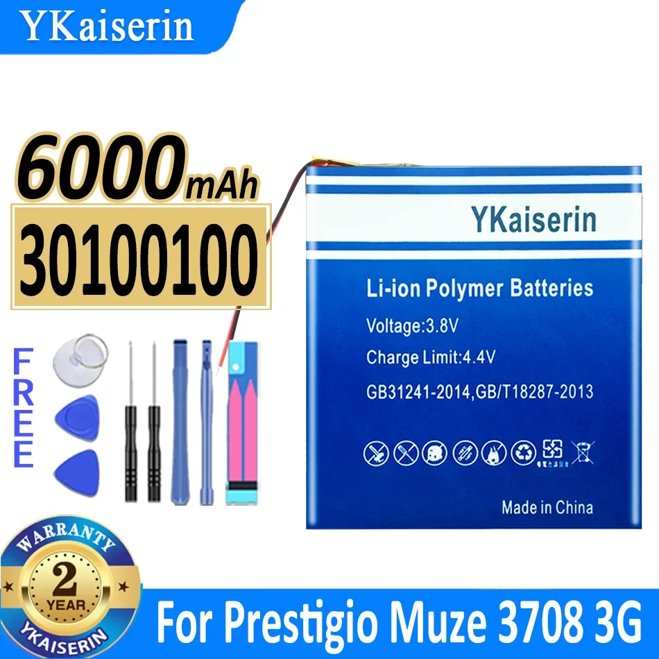 

6000mAh YKaiserin Battery 30100100 For Prestigio Muze 3708 3G PMT3708_3G PMT3708D PMT3708C Laptop Bateria